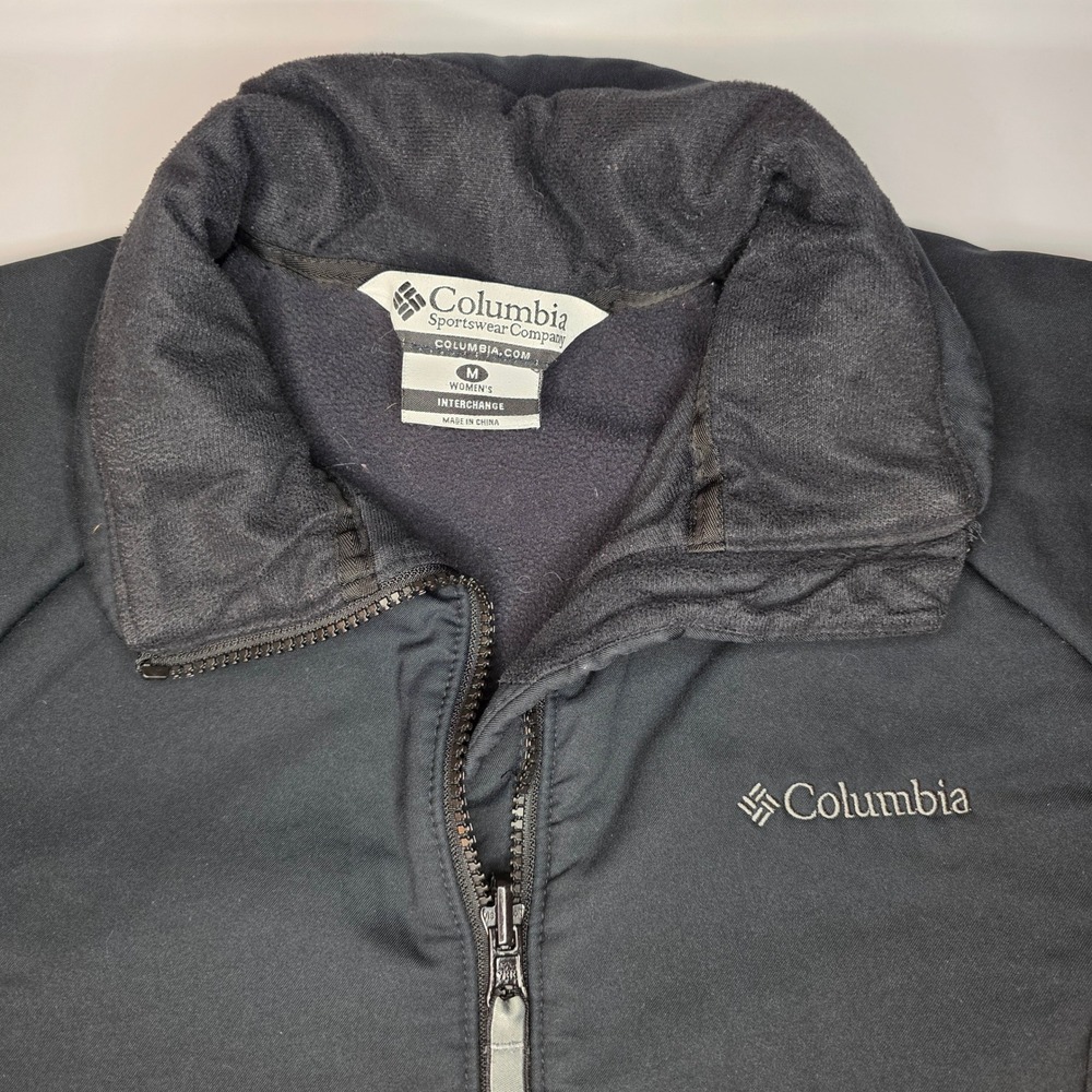 Columbia Interchange Jacket Black Zip Up Fleece Lined Women's Medium *FLAWED - Picture 4 of 7
